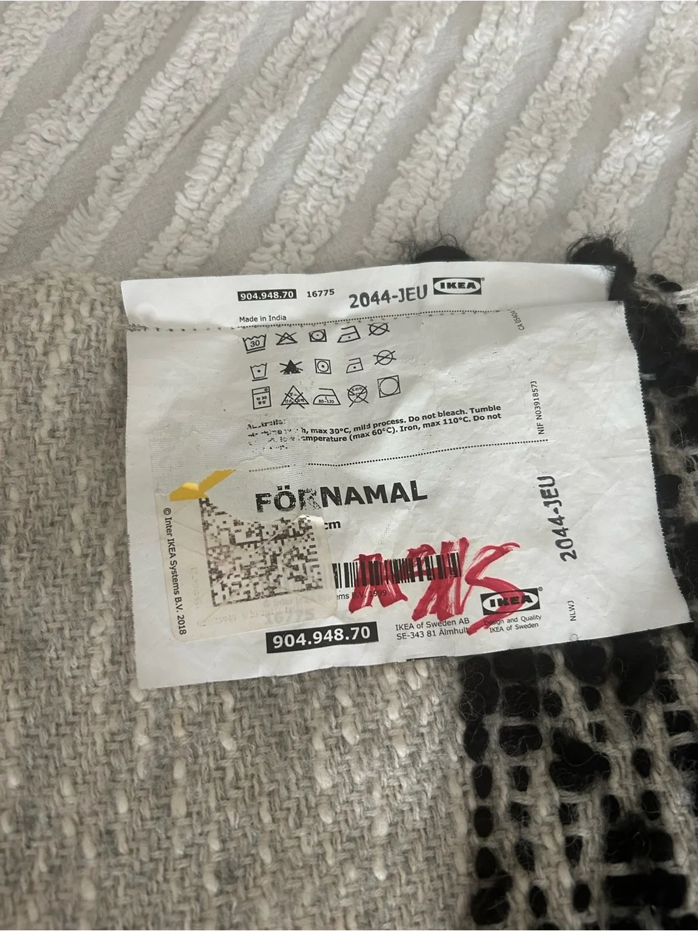 IKEA FÖRNAMAL wool blend cozy THROW./blanket.